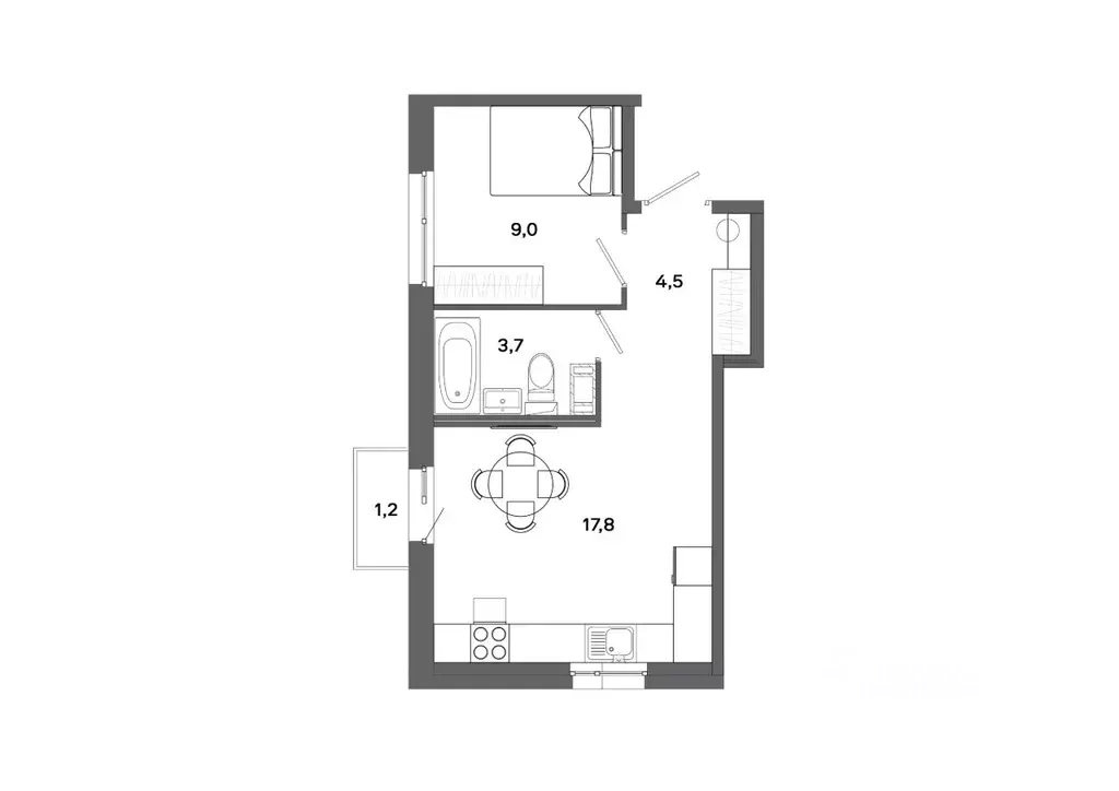 1-к кв. Ханты-Мансийский АО, Сургут 30А мкр,  (35.0 м) - Фото 0