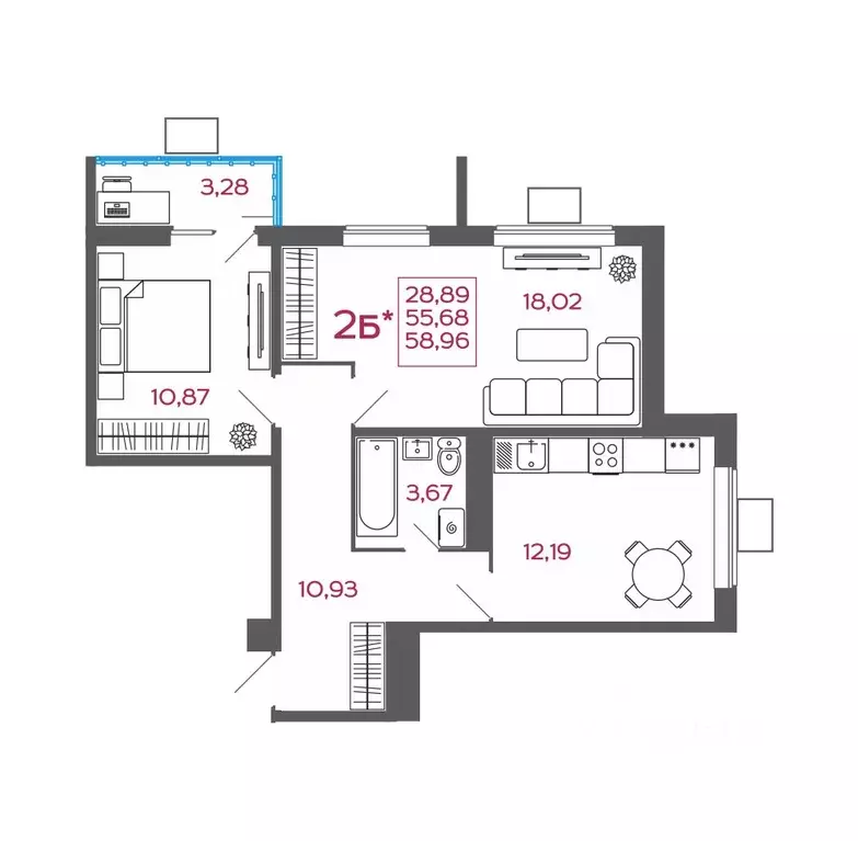 2-к кв. Пензенская область, Пенза ул. Баталина, 31 (58.96 м) - Фото 0
