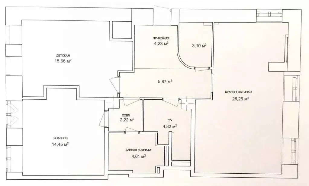 3-к кв. Татарстан, Казань Большая Красная ул., 57а (82.6 м) - Фото 2