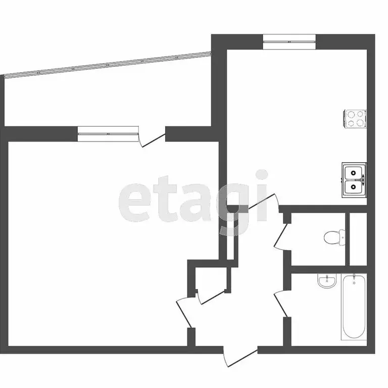 1-комнатная квартира: Тюмень, улица Федюнинского, 11 (34.2 м) - Фото 0