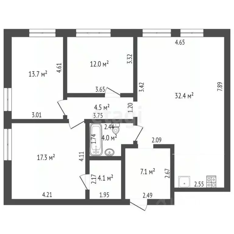 3-к кв. Крым, Симферополь ул. Воровского (95.1 м) - Фото 0