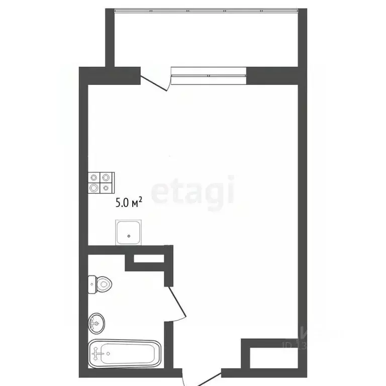 Студия Тюменская область, Тюмень ул. Новоселов, 107к2 (15.1 м) - Фото 2
