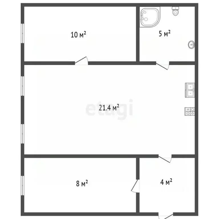 2-к кв. Санкт-Петербург наб. Кутузова, 18 (48.4 м) - Фото 2