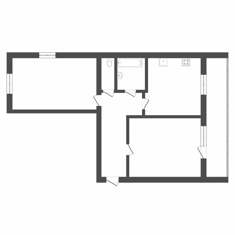 2-комнатная квартира: Тюмень, Депутатская улица, 129 (53.6 м) - Фото 0