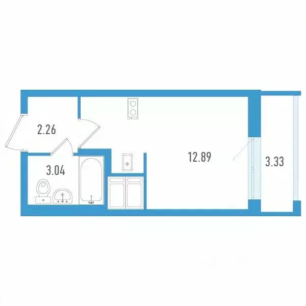 Студия Санкт-Петербург дор. Муринская, 69 (19.19 м) - Фото 0