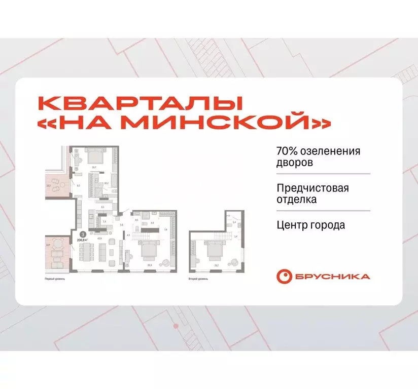 3-комнатная квартира: Тюмень, жилой комплекс На Минской (206.8 м) - Фото 0