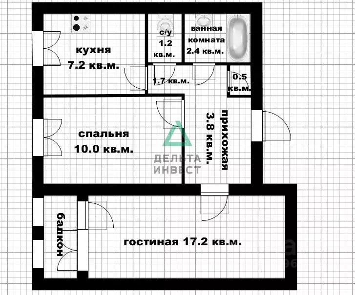 2-к кв. Башкортостан, Уфа ул. Максима Рыльского, 29/1 (45.0 м) - Фото 2