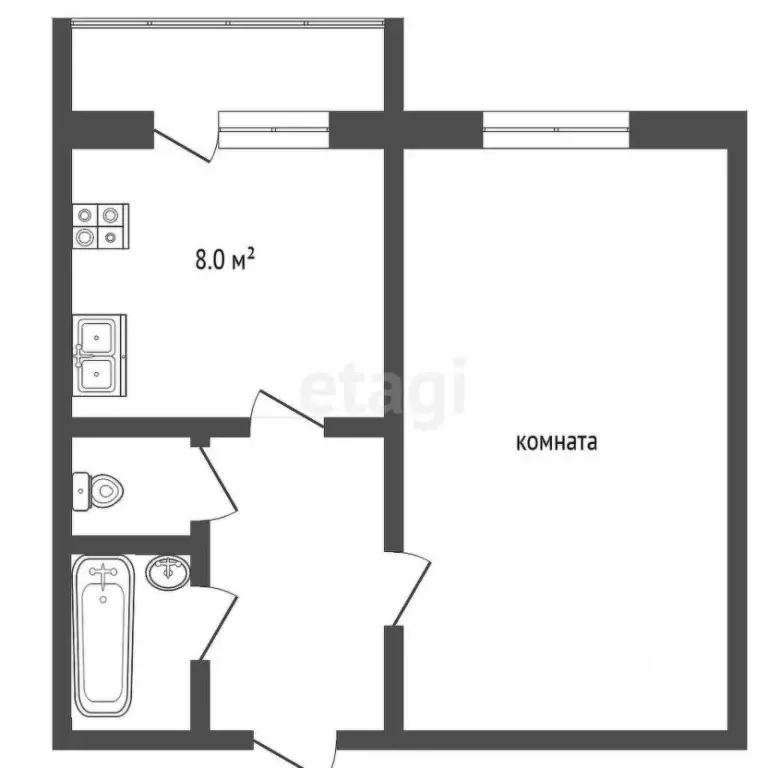 1-к кв. Челябинская область, Челябинск ул. Трашутина, 35 (58.8 м) - Фото 1