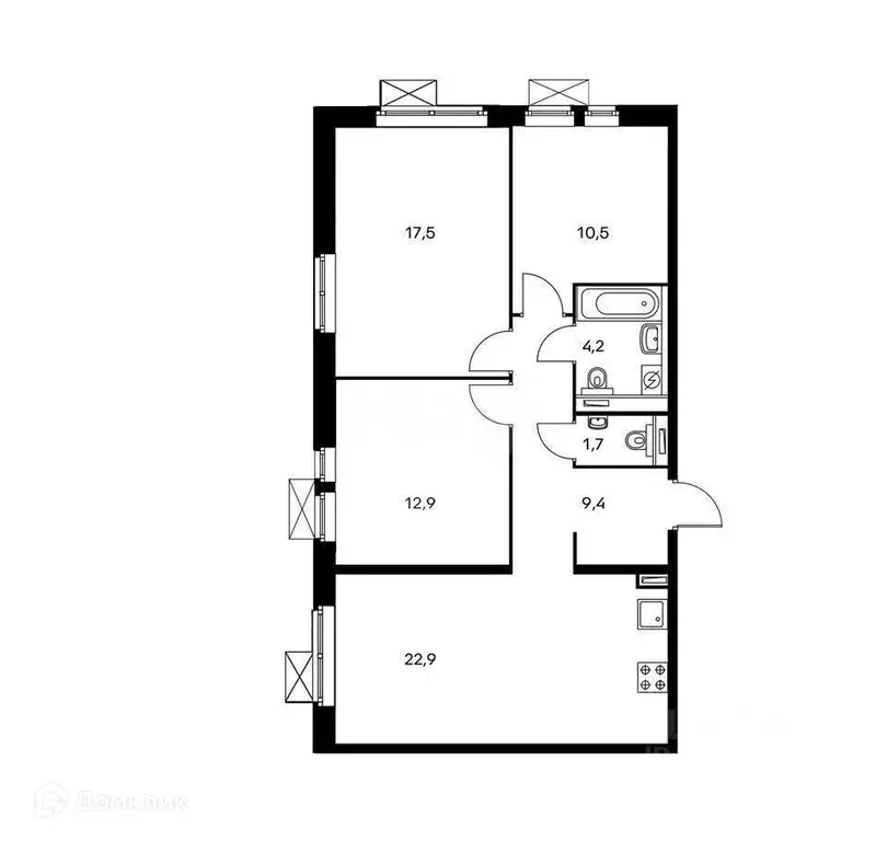 Продаётся 3-к квартира, 77.9 м - Фото 1