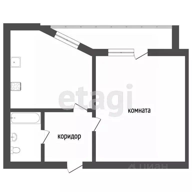 1-к кв. Ростовская область, пос. Целина 7-я линия, 234 (46.0 м) - Фото 1