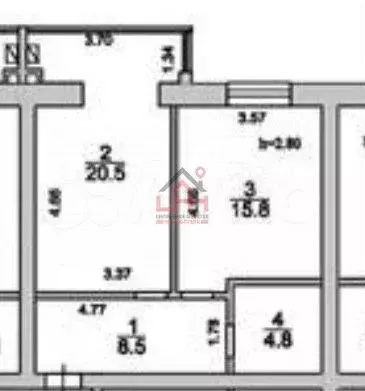 1-к. квартира, 49,6 м, 5/5 эт. - Фото 0