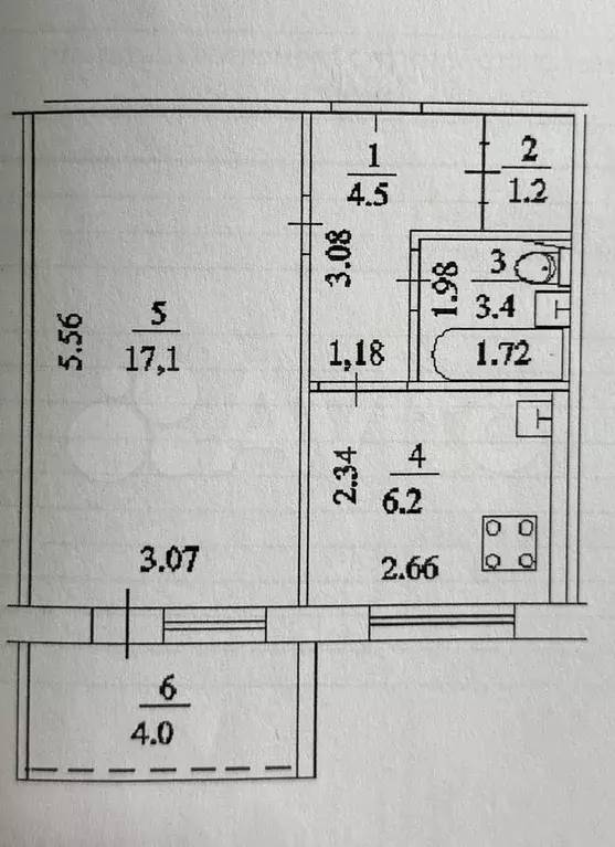 1-к. квартира, 32,4 м, 3/9 эт. - Фото 0