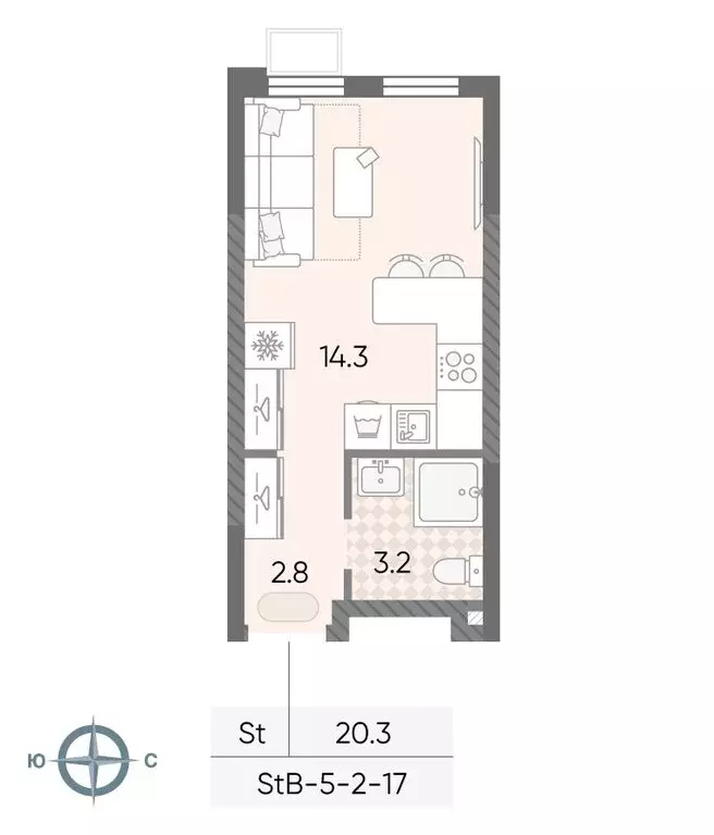 Квартира-студия: Москва, Производственная улица, 17 (20.3 м) - Фото 1