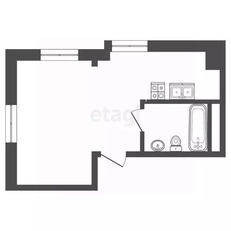 Студия Крым, Евпатория ул. Симферопольская, 2Ч (40.6 м) - Фото 2