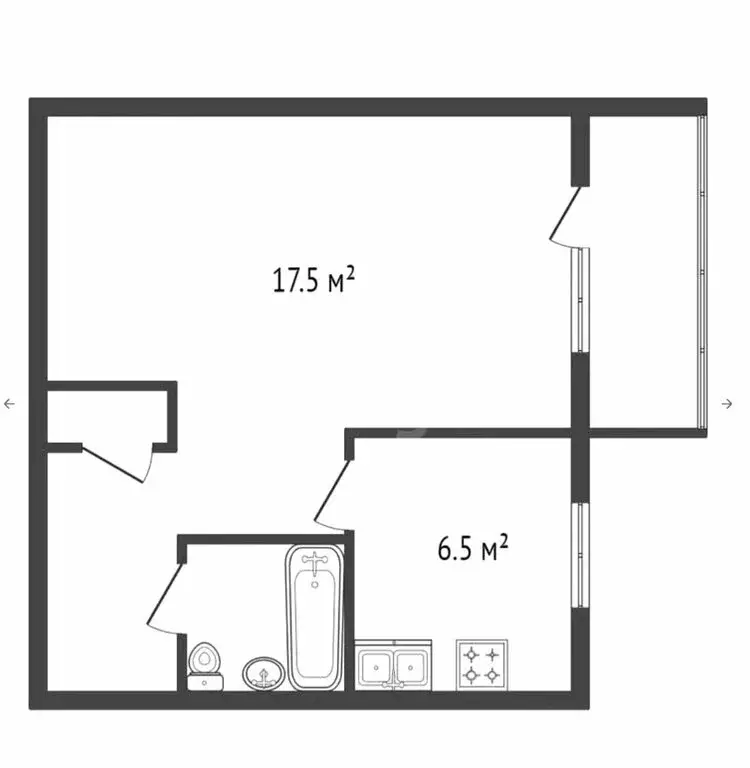 1-комнатная квартира: Санкт-Петербург, улица Руставели, 24 (31 м) - Фото 1