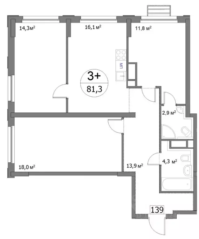3-к кв. Нижегородская область, Нижний Новгород ул. Сергея Акимова, 50 ... - Фото 1