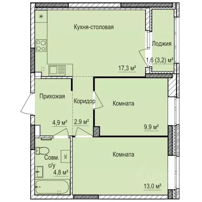 2-к кв. Удмуртия, Ижевск Буммаш жилрайон, Покровский жилой комплекс ... - Фото 1