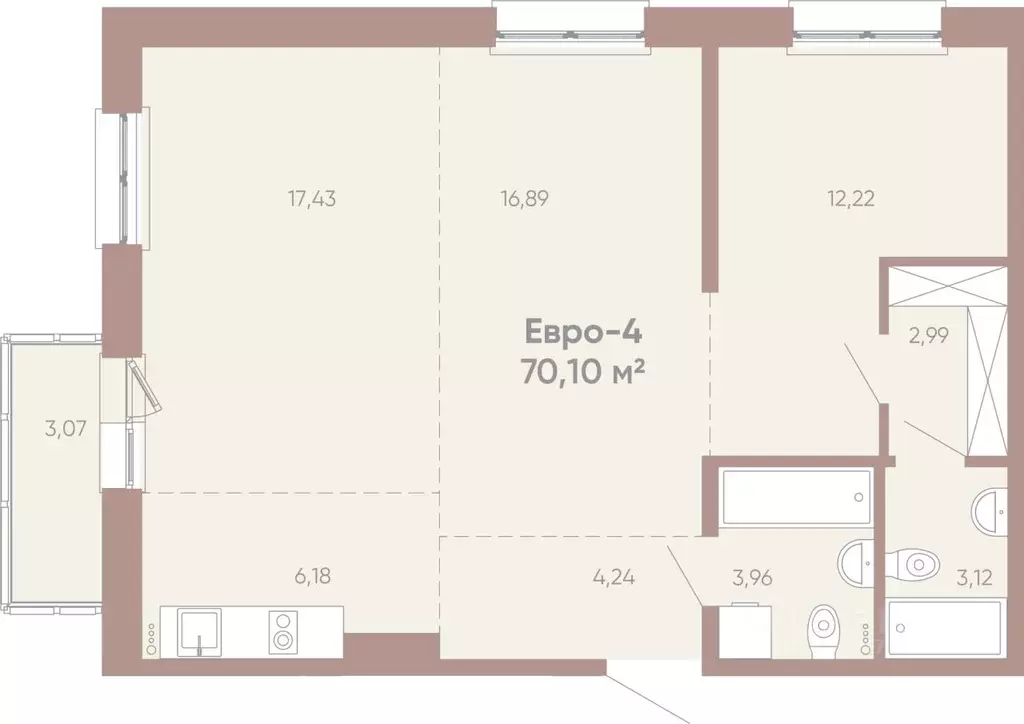 3-к кв. Иркутская область, Иркутск Советская ул., 109/3 (70.1 м) - Фото 0