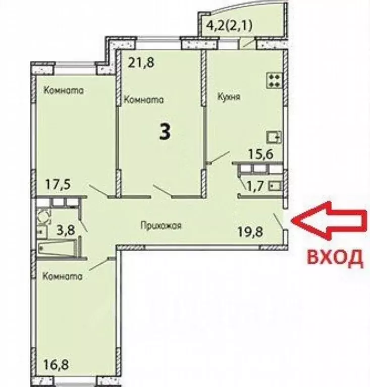 3-к кв. Московская область, Мытищи городской округ, пос. Мебельной ... - Фото 1