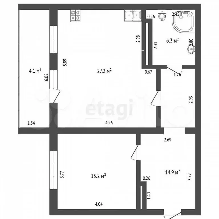 2-к. квартира, 67,7 м, 3/12 эт. - Фото 0