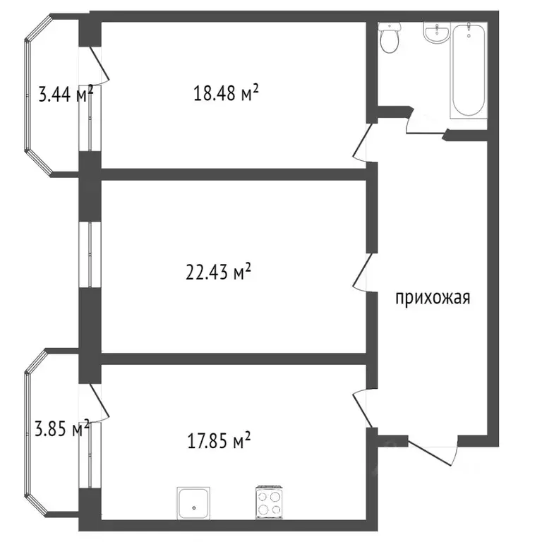 2-к кв. Тюменская область, Тюмень Малая Боровская ул., 28к1 (76.6 м) - Фото 0