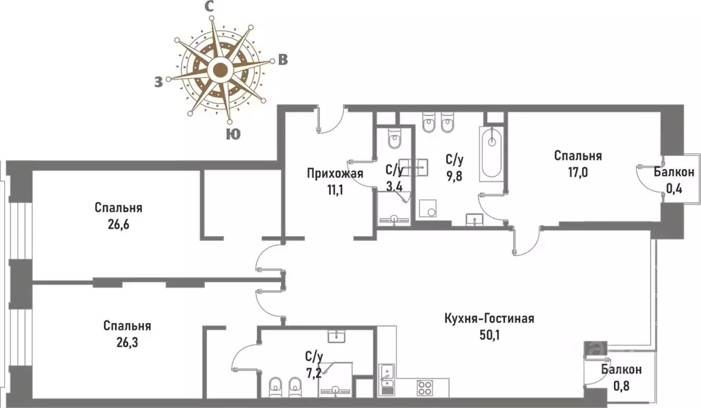 4-к кв. Москва ул. Матросская Тишина, 12 (150.4 м) - Фото 0