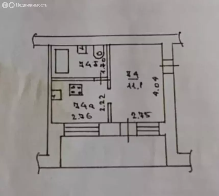1-комнатная квартира: Великий Новгород, район Колмово, улица Щусева, ... - Фото 2