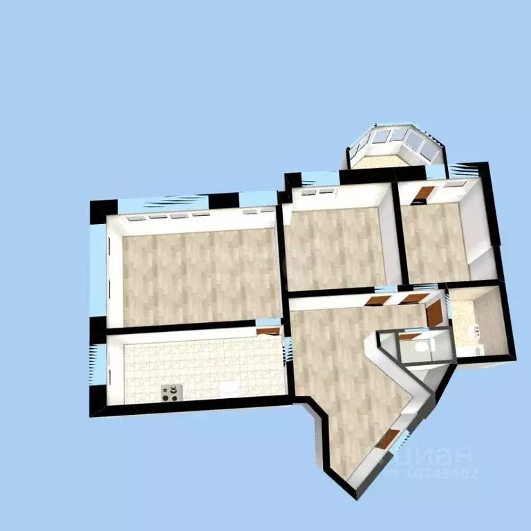 3-к кв. Башкортостан, Уфа Бакалинская ул., 19 (75.9 м) - Фото 1