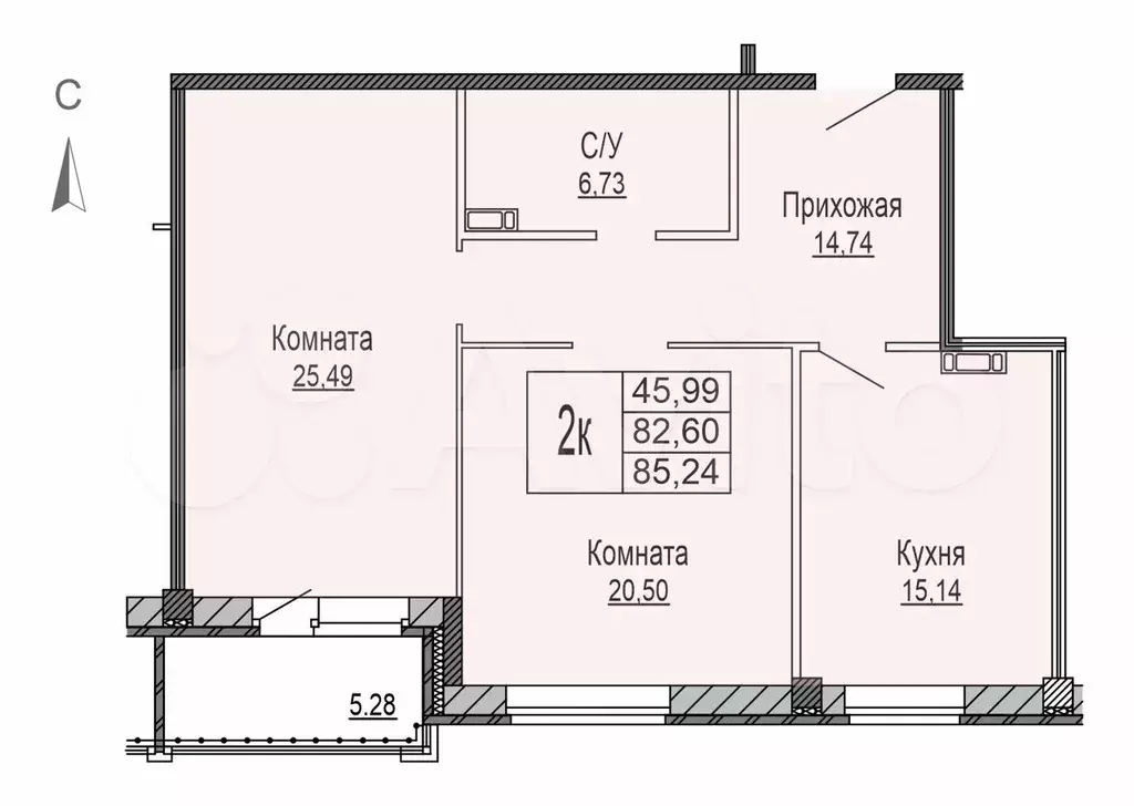 2-к. квартира, 88,2 м, 6/10 эт. - Фото 1