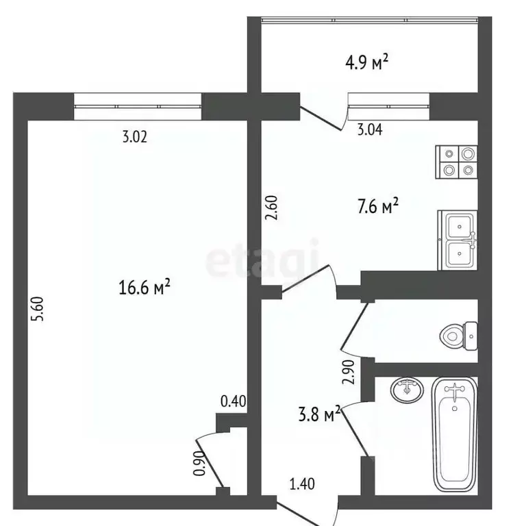 1-к кв. Нижегородская область, Выкса 1 Мая ул., 32Б (32.4 м) - Фото 1