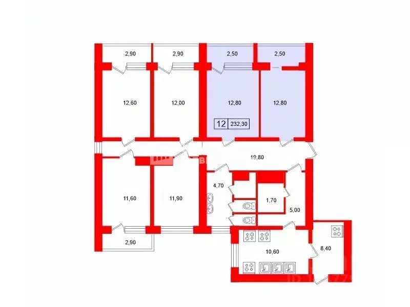 Комната Санкт-Петербург Ленская ул., 17К1 (25.6 м) - Фото 2