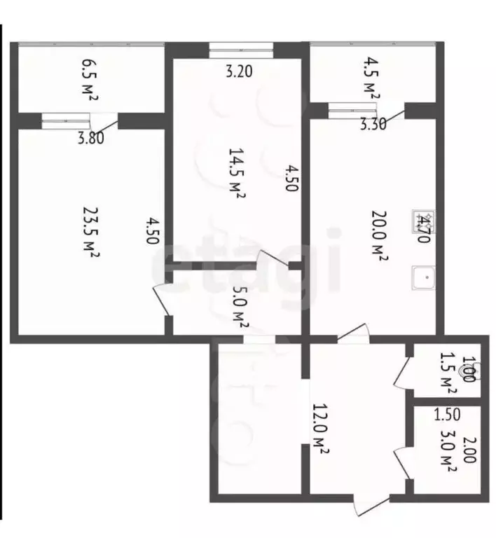 2-комнатная квартира: Махачкала, проспект Насрутдинова, 30 (82 м) - Фото 1
