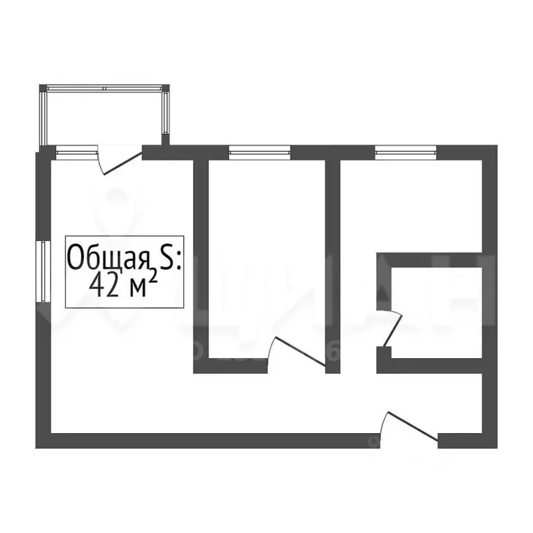 2-к кв. Пермский край, Губаха Октябрьский просп., 8 (41.7 м) - Фото 1