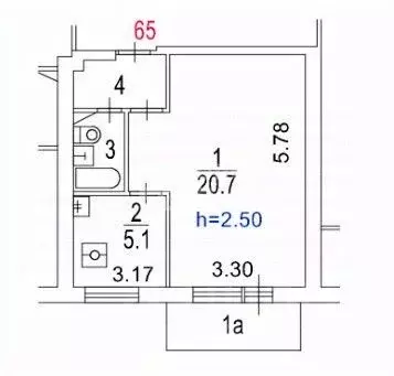 1-к кв. Москва ул. Федора Полетаева, 32К2 (30.6 м) - Фото 1