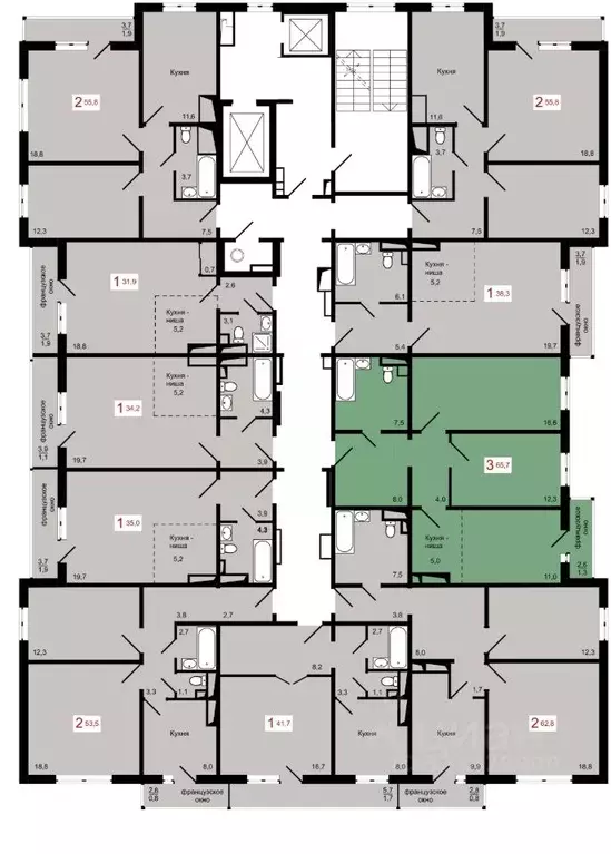 3-к кв. Красноярский край, Красноярск Пашенный мкр,  (65.7 м) - Фото 1