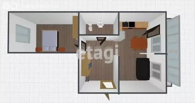 2-комнатная квартира: Энгельс, улица Маршала А.М. Василевского, 67 (61 ... - Фото 1