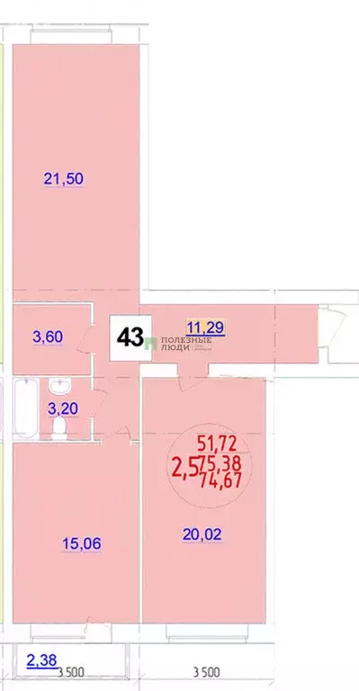 2-комнатная квартира: Ижевск, улица Халтурина, 155 (75.38 м) - Фото 0