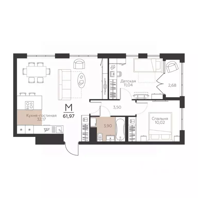 2-к кв. Тульская область, Тула городской округ, пос. Молодежный 10А ... - Фото 1