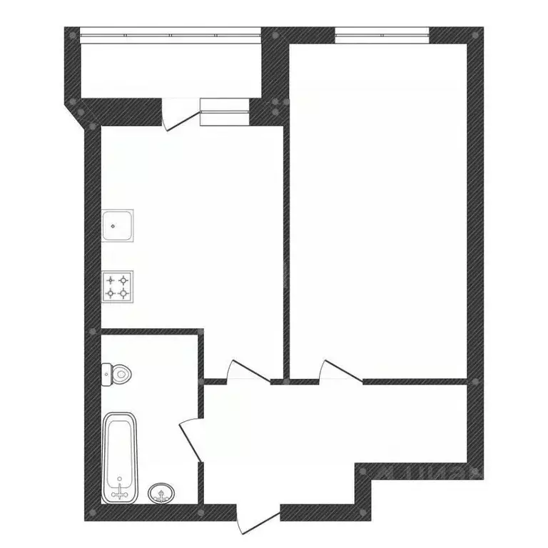 1-к кв. Башкортостан, Уфа Южный мкр, ул. Загира Исмагилова, 21 (37.8 ... - Фото 2