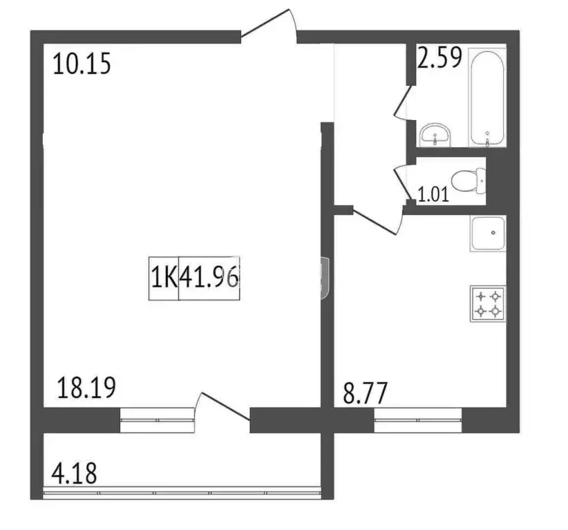 Продаётся 1-к квартира, 41 м - Фото 0