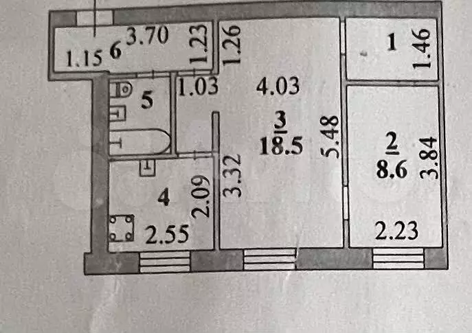 2-к. квартира, 43,5 м, 1/3 эт. - Фото 0