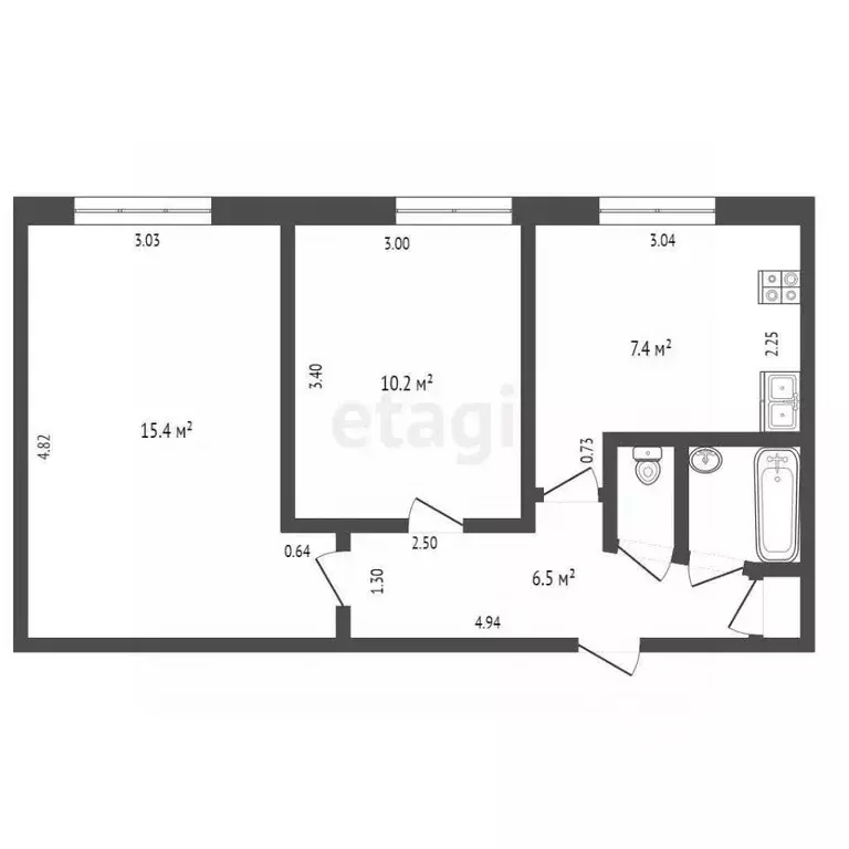 2-к кв. Удмуртия, Ижевск ул. Михаила Петрова, 7 (43.3 м) - Фото 1