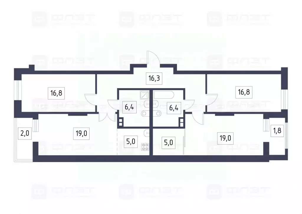 3-к кв. Татарстан, Казань ул. Горьковское Шоссе, 2Ак1 (110.4 м) - Фото 1