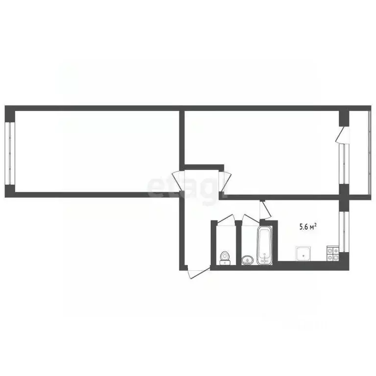2-к кв. Архангельская область, Архангельск ул. Тимме, 19к2 (47.6 м) - Фото 1