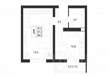 1-к кв. Воронежская область, Воронеж ул. Шидловского, 38 (38.2 м) - Фото 1