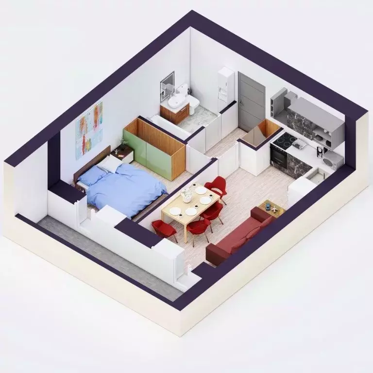 1-к кв. Башкортостан, Уфа Кавказская ул., 24 (32.59 м) - Фото 2