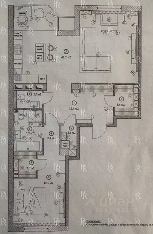 2-к кв. Москва Мосфильмовская ул., 88к2с6 (90.0 м) - Фото 1