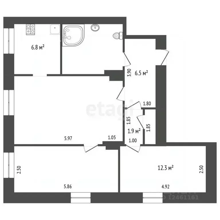 3-к кв. Краснодарский край, Анапа Владимирская ул., 2 (74.0 м) - Фото 1