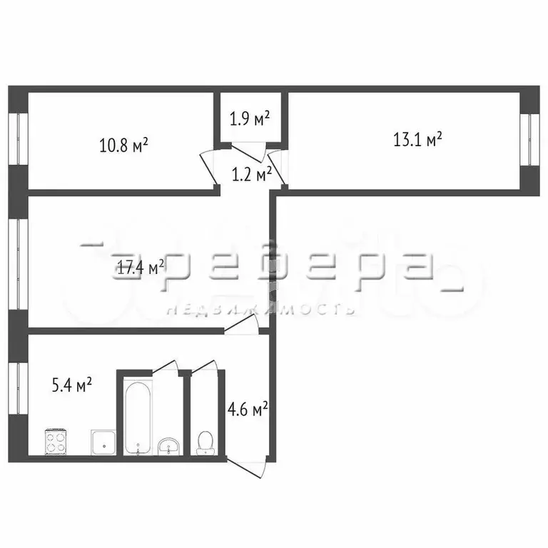 3-к. квартира, 60 м, 1/5 эт. - Фото 0