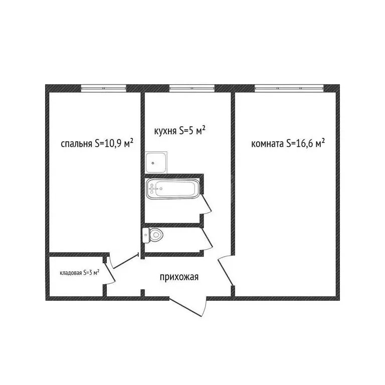 2-комнатная квартира: Бийск, улица Декабристов, 2 (44 м) - Фото 1